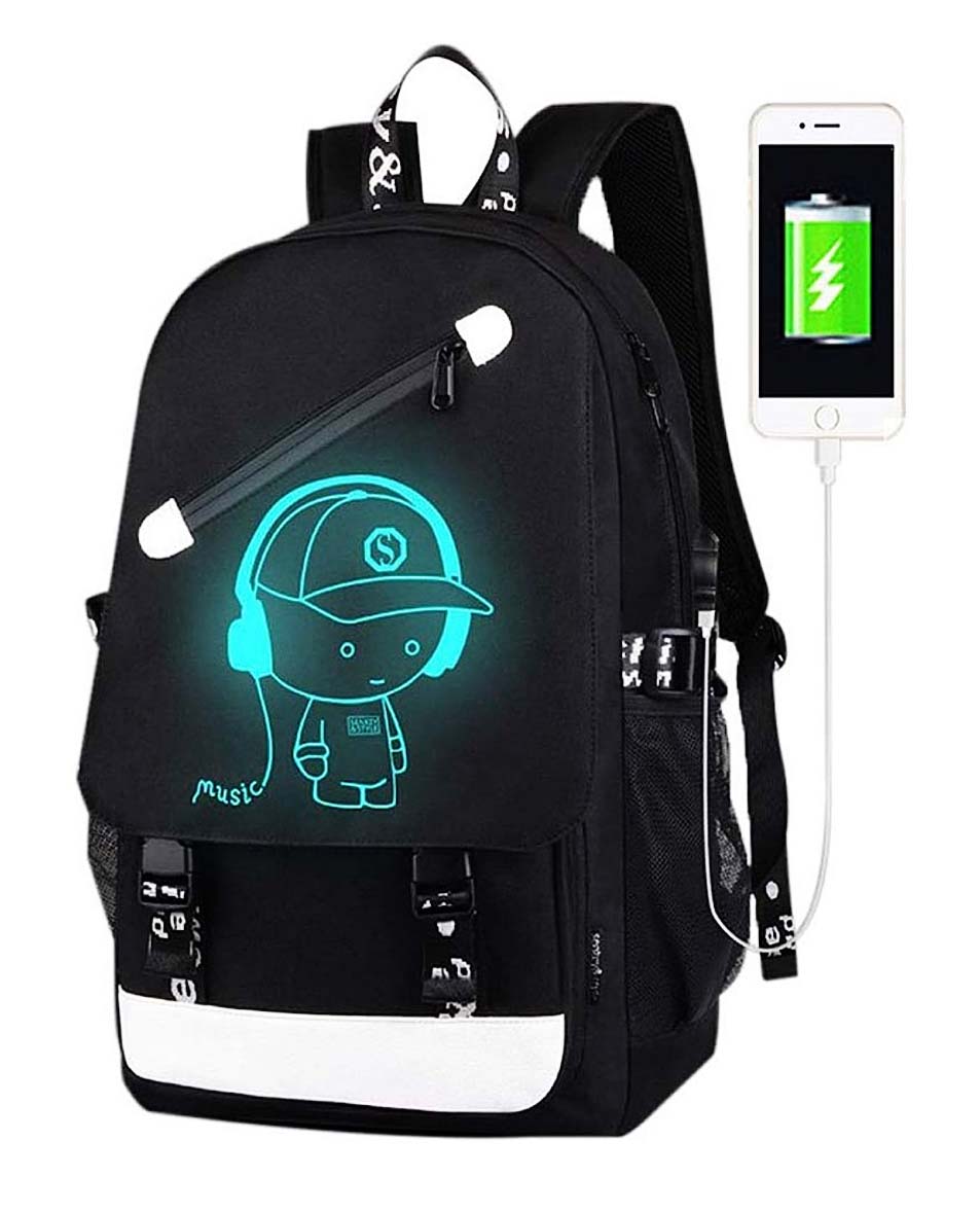 Светящийся в темноте рюкзак Music с USB
