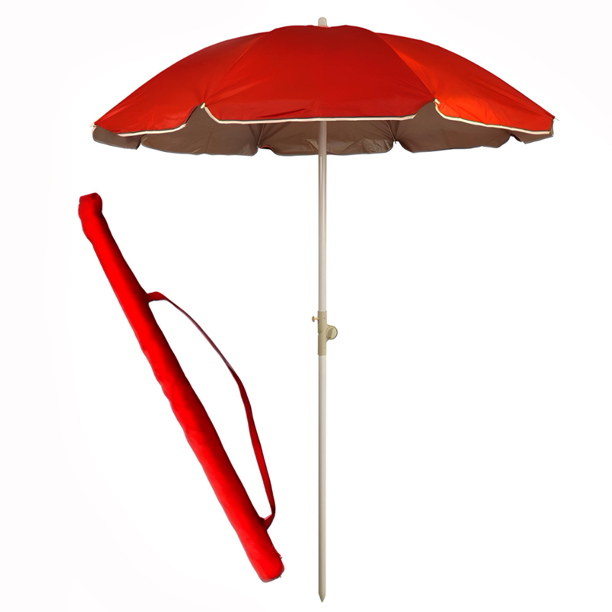 Парасолька для пляжу та кемпінгу 2 метри червоний